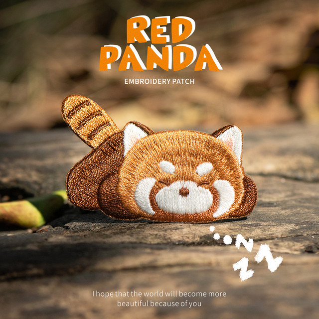 Cute Red Panda Embroideried Patches for Girls Bag Iron On Patches Small  Glue Sticker for Kids Clothes Hairclip Designer - AliExpress